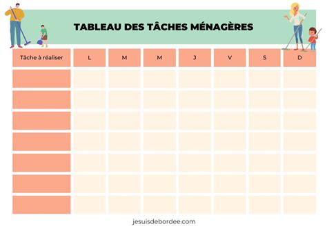 planning tache menagere famille nombreuse a imprimer|Générateur de planning des tâches ménagères